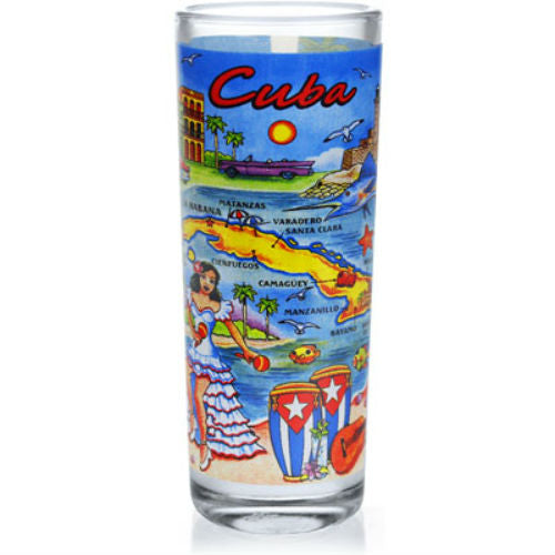 Cuba Map Frosted Shooter Shot Glass