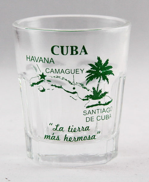 Cuba Vintage Map Outline Shot Glass