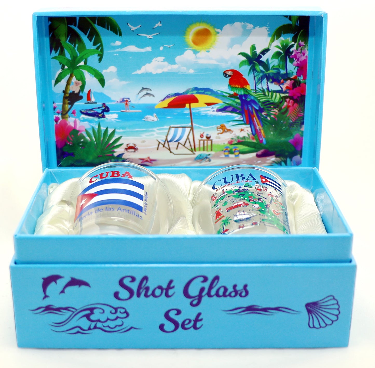 Cuba Caribbean Shot Glass Boxed Set (Set of 2)