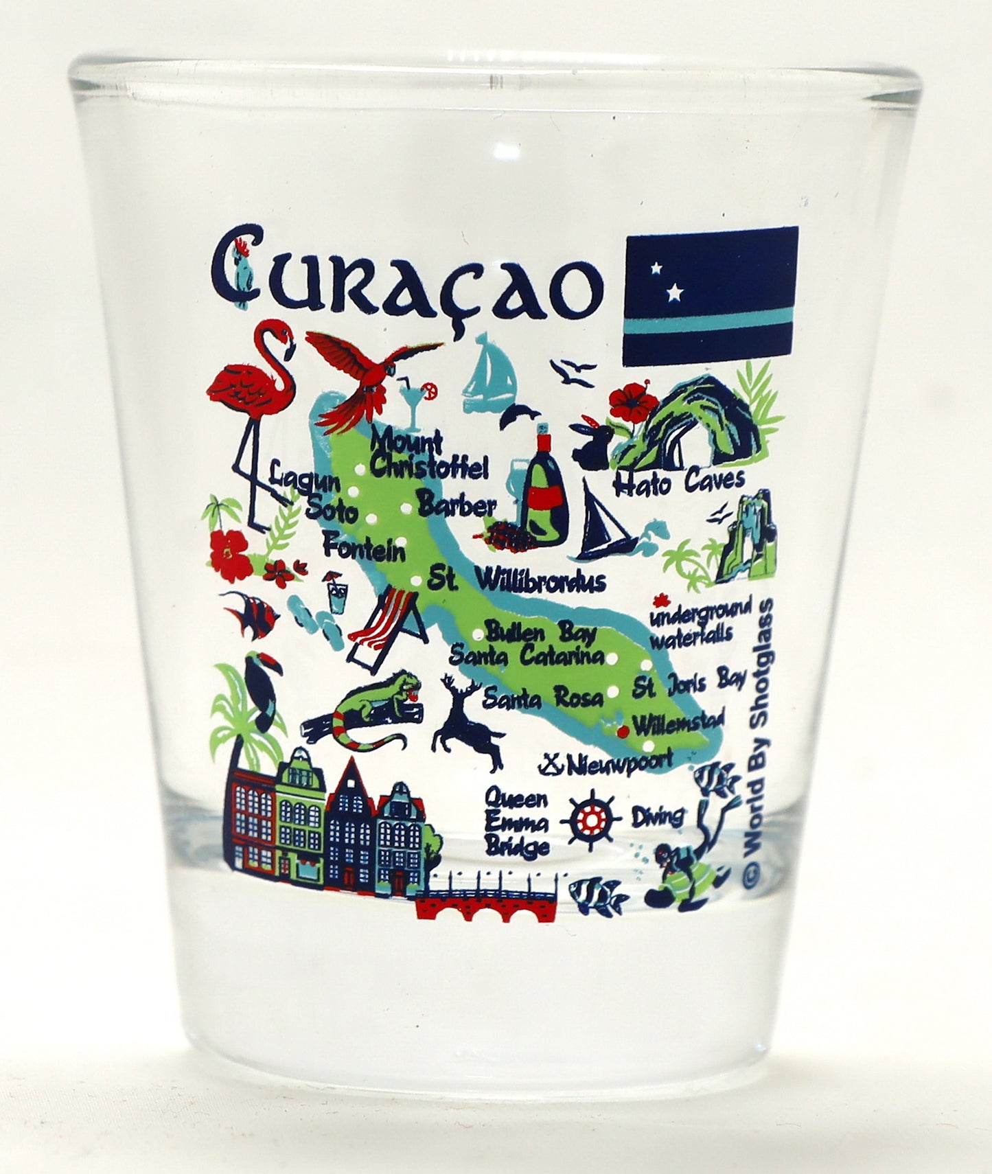 Curacao Landmarks and Icons Collage Shot Glass