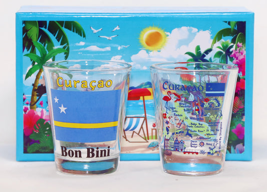 Curacao Caribbean Shot Glass Boxed Set (Set of 2)