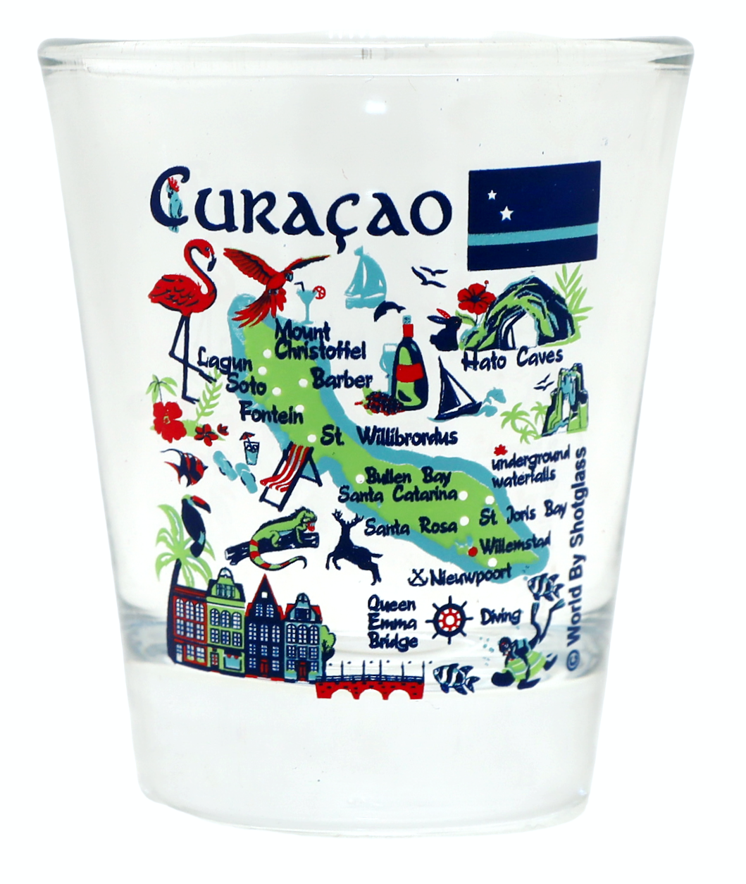 Curacao Caribbean Shot Glass Boxed Set (Set of 2)