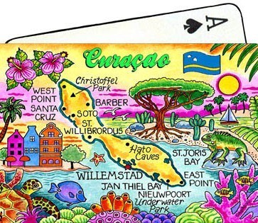 Curacao Netherlands Antilles Map Collectible Souvenir Playing Cards