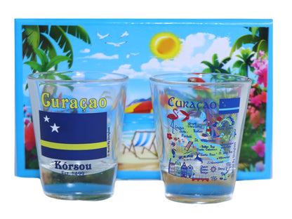 Curacao Caribbean Shot Glass Boxed Set (Set of 2)
