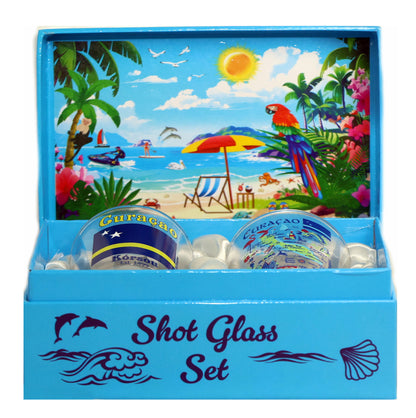 Curacao Caribbean Shot Glass Boxed Set (Set of 2)