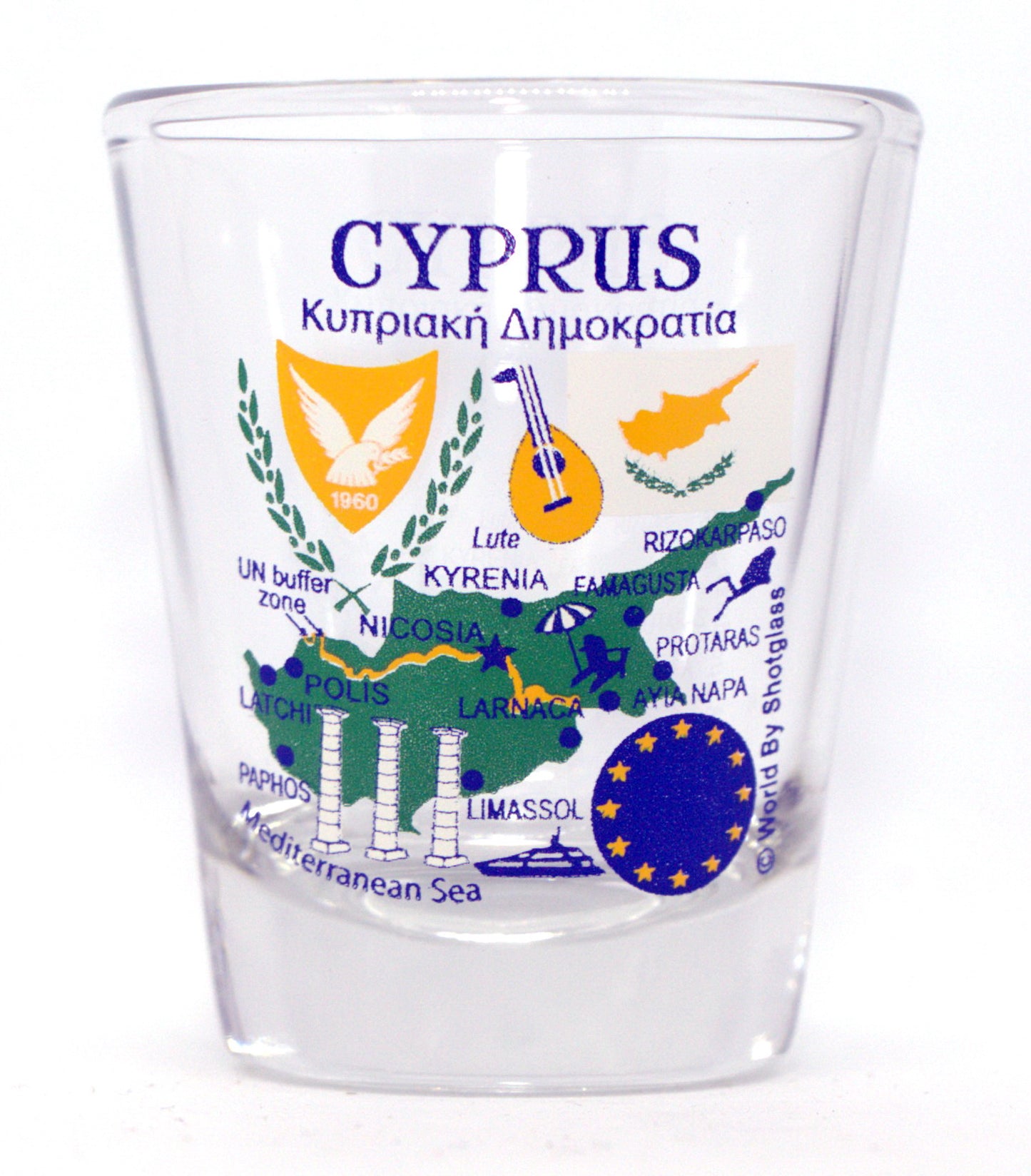 Cyprus EU Series Landmarks and Icons Shot Glass