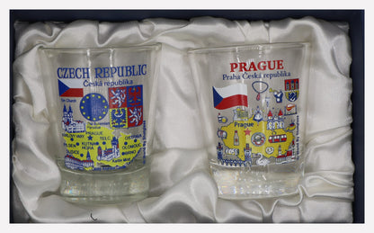 Czech Republic Souvenir Boxed Shot Glass Set (Set of 2)