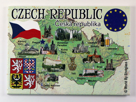 Czech Republic EU Series Souvenir Fridge Magnet 2.5 inches X 3.5 inches