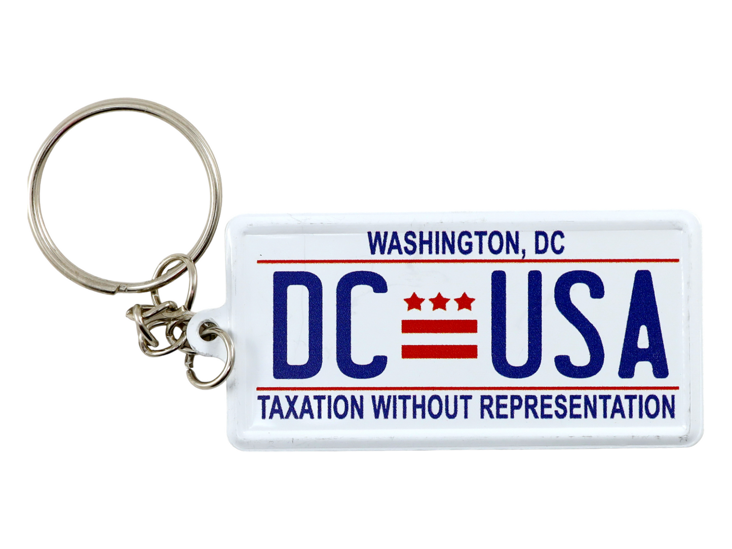 Washington DC License Plate Aluminum Ultra-Slim Rectangular Souvenir Keychain 2.5" X 1.25"x 0.06"