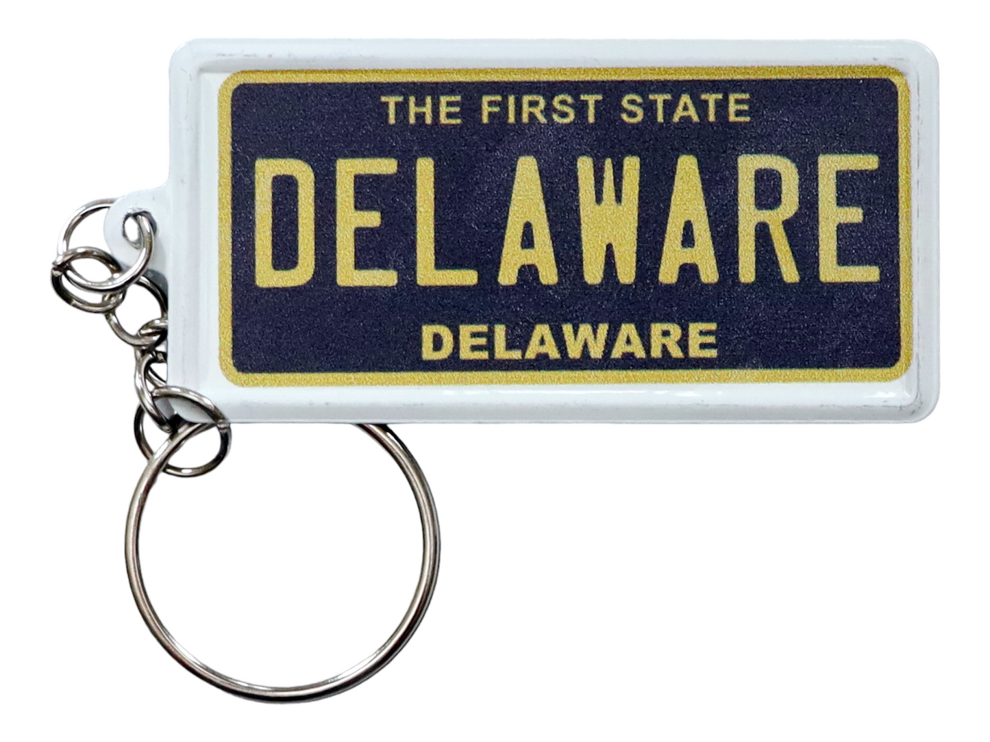 Delaware License Plate Aluminum Ultra-Slim Rectangular Souvenir Keychain 2.5" X 1.25"x 0.06"
