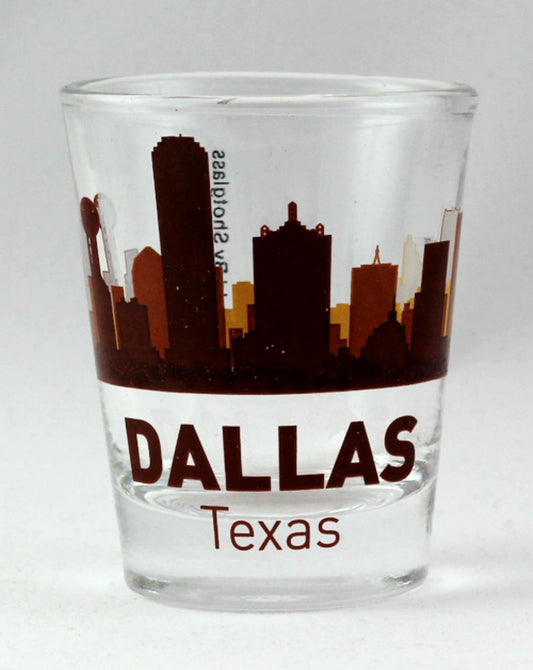 Dallas Texas Sunset Skyline Shot Glass
