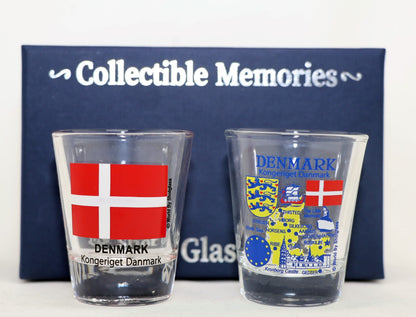 Denmark Souvenir Boxed Shot Glass Set (Set of 2)