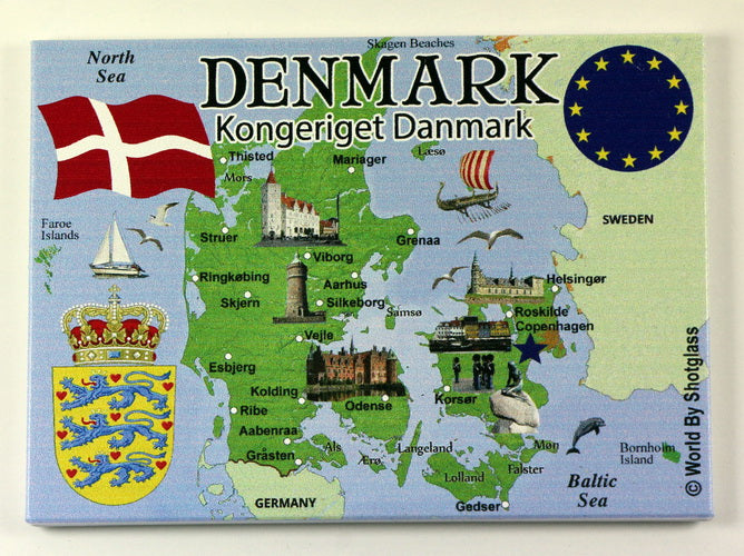 Denmark EU Series Souvenir Fridge Magnet 2.5 inches X 3.5 inches