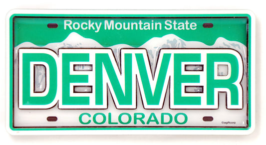Denver Colorado License Plate Dual Layer MDF magnet
