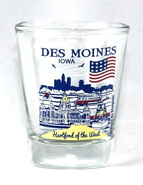 Des Moines Iowa Great American Cities Collection Shot Glass