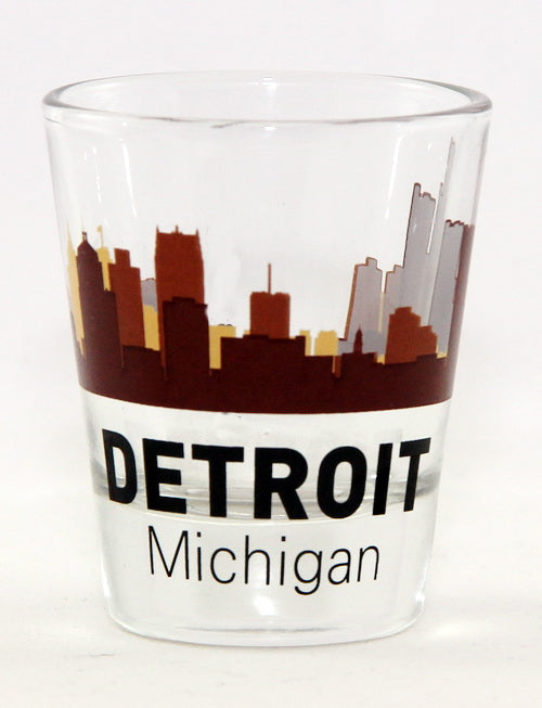 Detroit Michigan Sunset Skyline Shot Glass