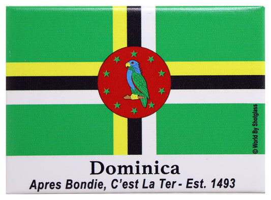 Dominica Flag Caribbean Fridge Collector's Souvenir Magnet 2.5" X 3.5"