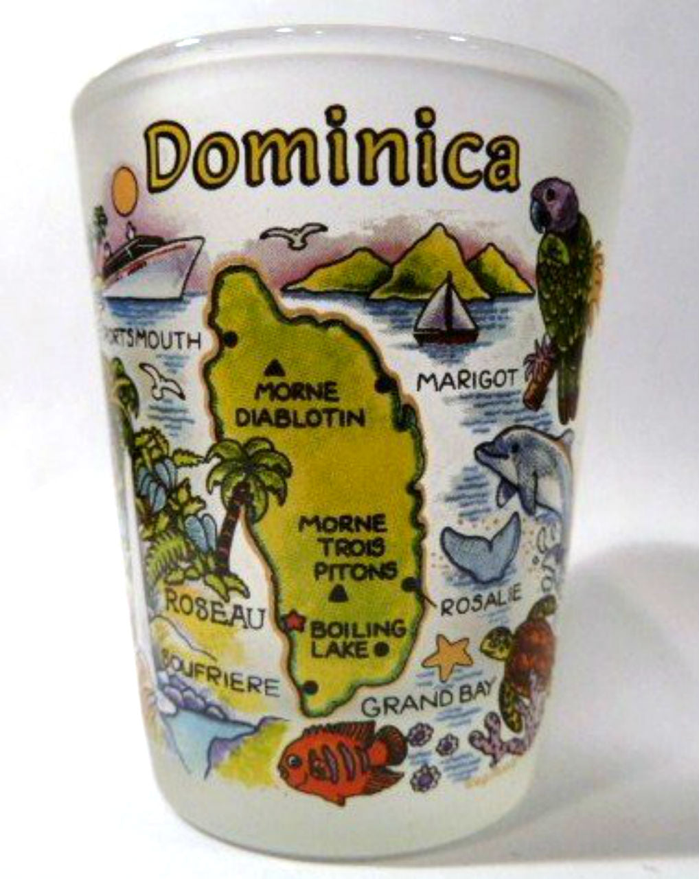 Dominica Caribbean Boxed Shot Glass Set (Set of 2)