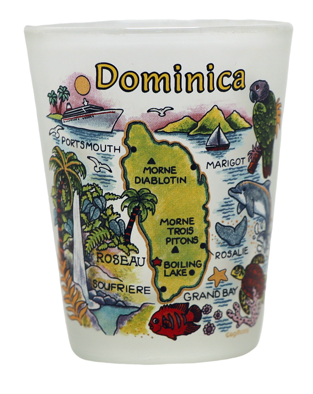 Dominica Caribbean Shot Glass Boxed Set (Set of 2)