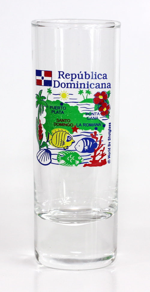 Dominican Republic Clear Map Shooter Shot Glass