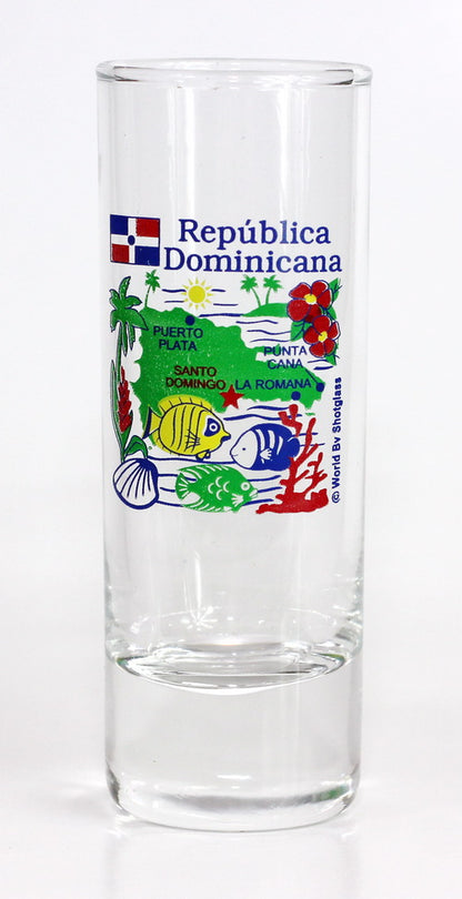 Dominican Republic Clear Map Shooter Shot Glass