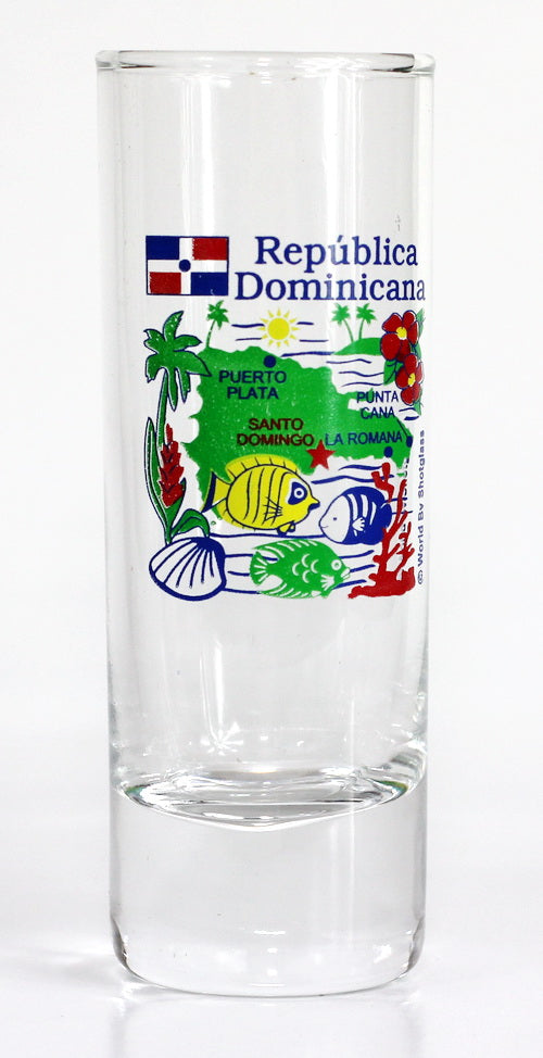 Dominican Republic Clear Map Shooter Shot Glass