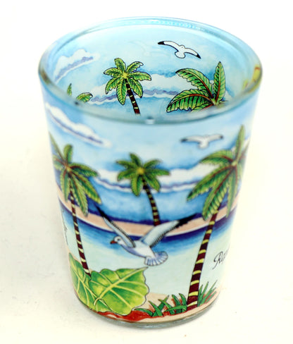 Dominican Republic Blue Palms In-and-Out Shot Glass