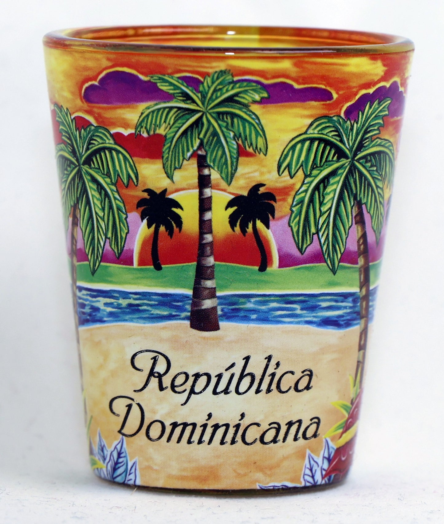 Dominican Republic Yellow Palms In-and-Out Shot Glass