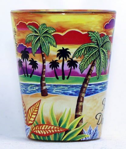 Dominican Republic Yellow Palms In-and-Out Shot Glass
