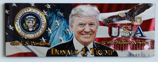 Donald J. Trump Blue Tie Foil Magnet 5" X 1.75" x 0.125"
