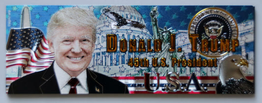 Donald J. Trump Red Tie Foil Magnet 5" X 1.75" x 0.125"