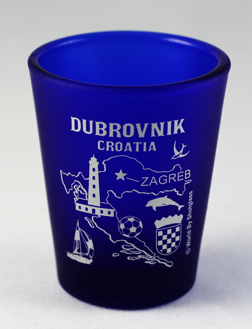 Dubrovnik Croatia Cobalt Blue Frosted Shot Glass