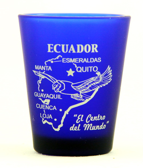 Ecuador Cobalt Blue Frosted Shot Glass