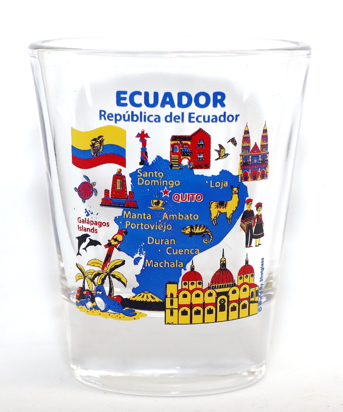 Ecuador Landmarks and Icons Collage Shot Glass