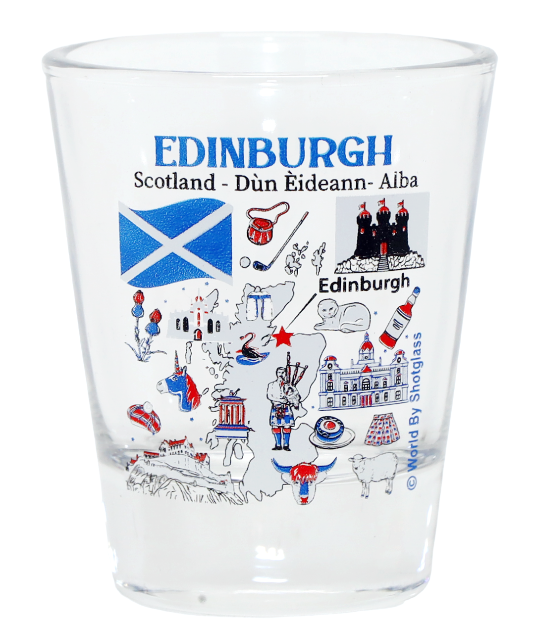 Edinburgh Scotland Landmarks and Icons Collage Shot Glass