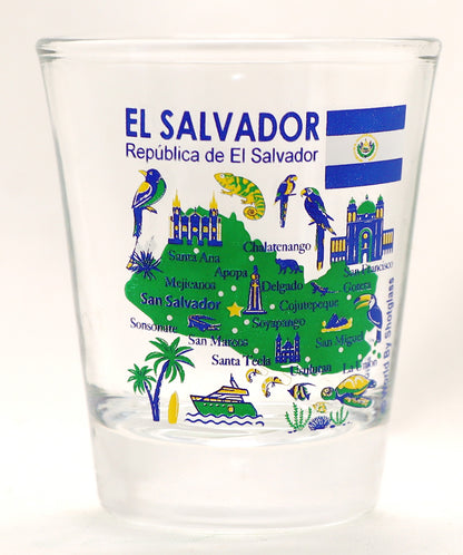 El Salvador Central America Boxed Shot Glass Set (Set of 2)