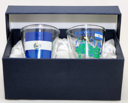 El Salvador Central America Boxed Shot Glass Set (Set of 2)