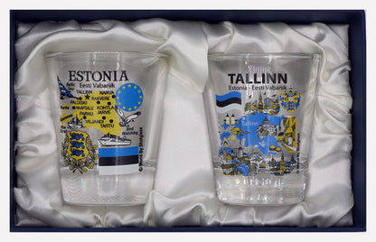 Estonia Souvenir Boxed Shot Glass Set (Set of 2)