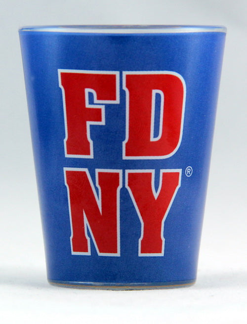 FDNY New York City Fire Department Blue Shot Glass