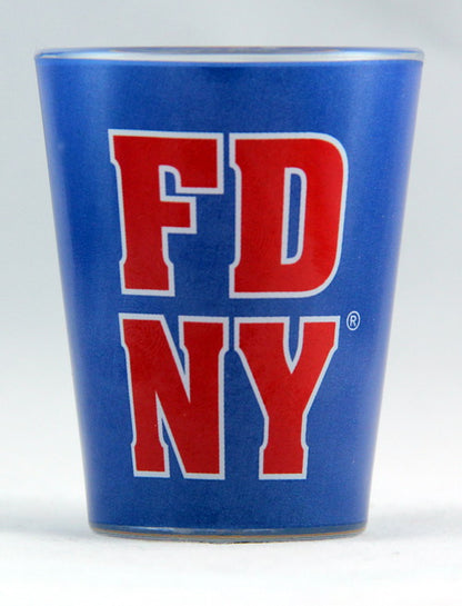 FDNY New York City Fire Department Blue Shot Glass