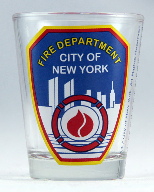 FDNY New York City Fire Department Clear Shot Glass