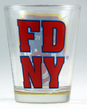 FDNY New York City Fire Department Clear Shot Glass