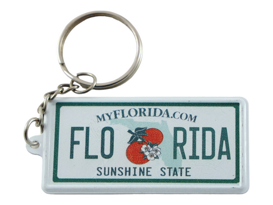 Florida License Plate Aluminum Ultra-Slim Rectangular Souvenir Keychain 2.5" X 1.25"x 0.06"