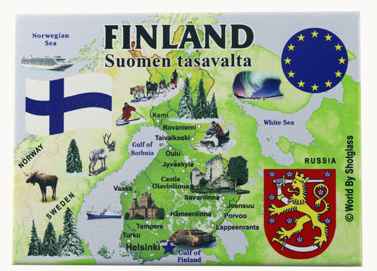 Finland EU Series Souvenir Fridge Magnet 2.5 inches X 3.5 inches
