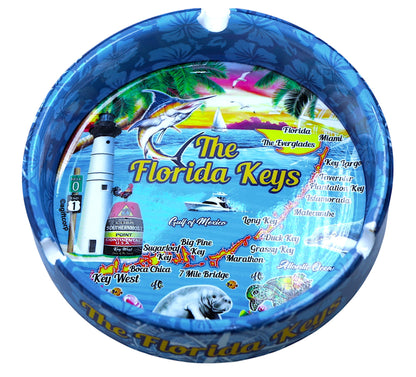 Florida Keys Scene Full Wrap Porcelain Ashtray 5"
