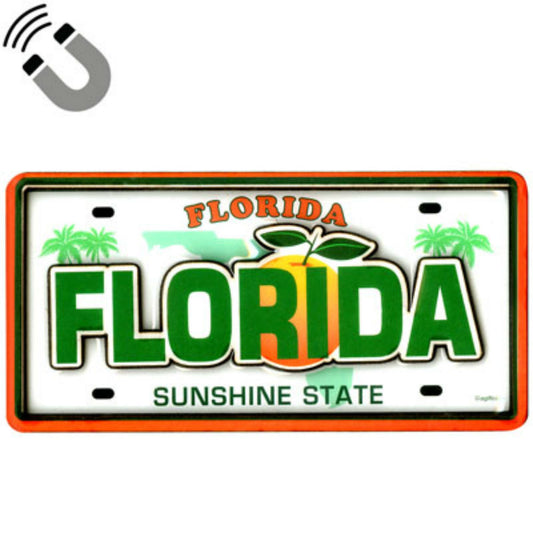 Florida License Plate Dual Layer MDF Magnet 2" x 4.5"