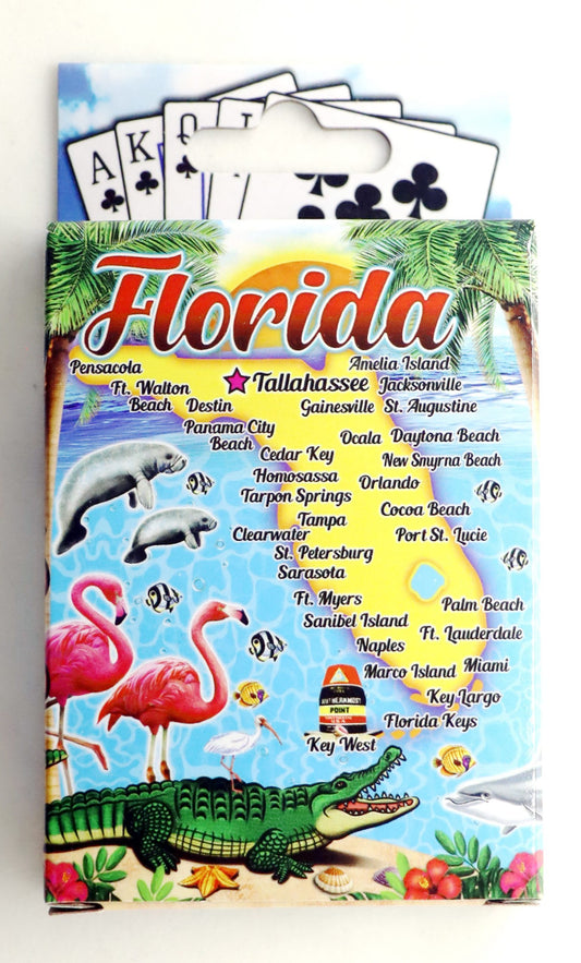 Florida Map New Collectible Souvenir Playing Cards with Header