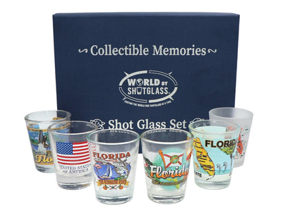 Florida United States USA Souvenir Boxed Shot Glass Set (Set of 6)