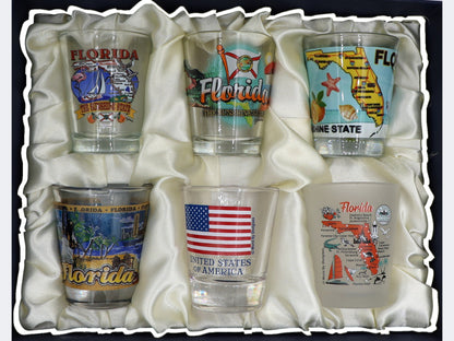 Florida United States USA Souvenir Boxed Shot Glass Set (Set of 6)