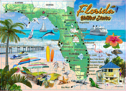 Florida Map Giant Game Puzzle 500 pcs